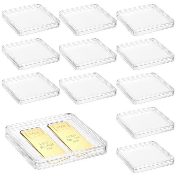 18 Pack Clear Acrylic Box 2.5x2.5x0.3inch Mini Plastic Storage Containers with Lid for Collecting Small Items Beads Jewelry Business Cards Crafts DIY