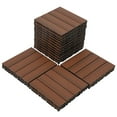 thumbnail image 1 of 18 Pack Co-Extruded Wood PlasticDeck Tiles,12"x12" Patio Floor Decking Tiles Maintenance-FreeDeck Tiles for Outdoor and Indoor Use, 1 of 9