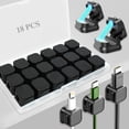 thumbnail image 1 of 18 Pack Cord Organizer Holder,Magnetic Cable Clips Management,Easy Strong Adhesive Phone USB Charger Cord,Hide Or Organize Desk Cable for Kitchen,Office,Car,Nightstand（Black）, 1 of 7