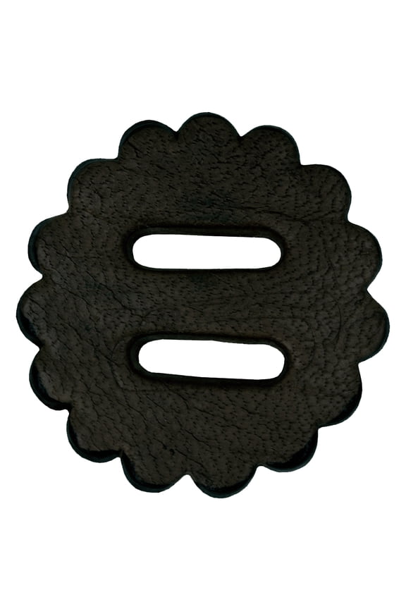 18 Pack Hilason Slotted Scalloped Leather Rosette Concho Saddle Black 1-3/4"