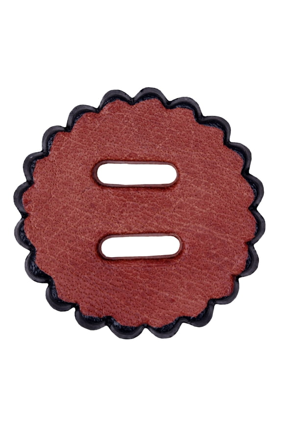 18 Pack Hilason Slotted Scalloped Leather Rosette Concho Saddle Mahogany 2"