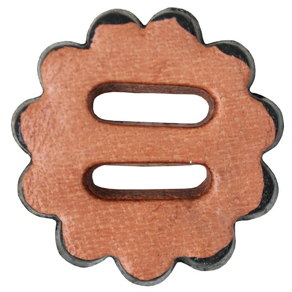 18 Pack Hilason Slotted Scalloped Leather Rosette Concho Saddle Tack Tan 1-1/2"