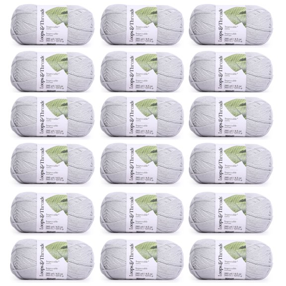 Loops & Threads Impeccable Solid Yarn, 18 Pack