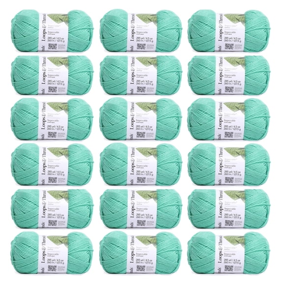 Loops & Threads Impeccable Solid Yarn, 18 Pack