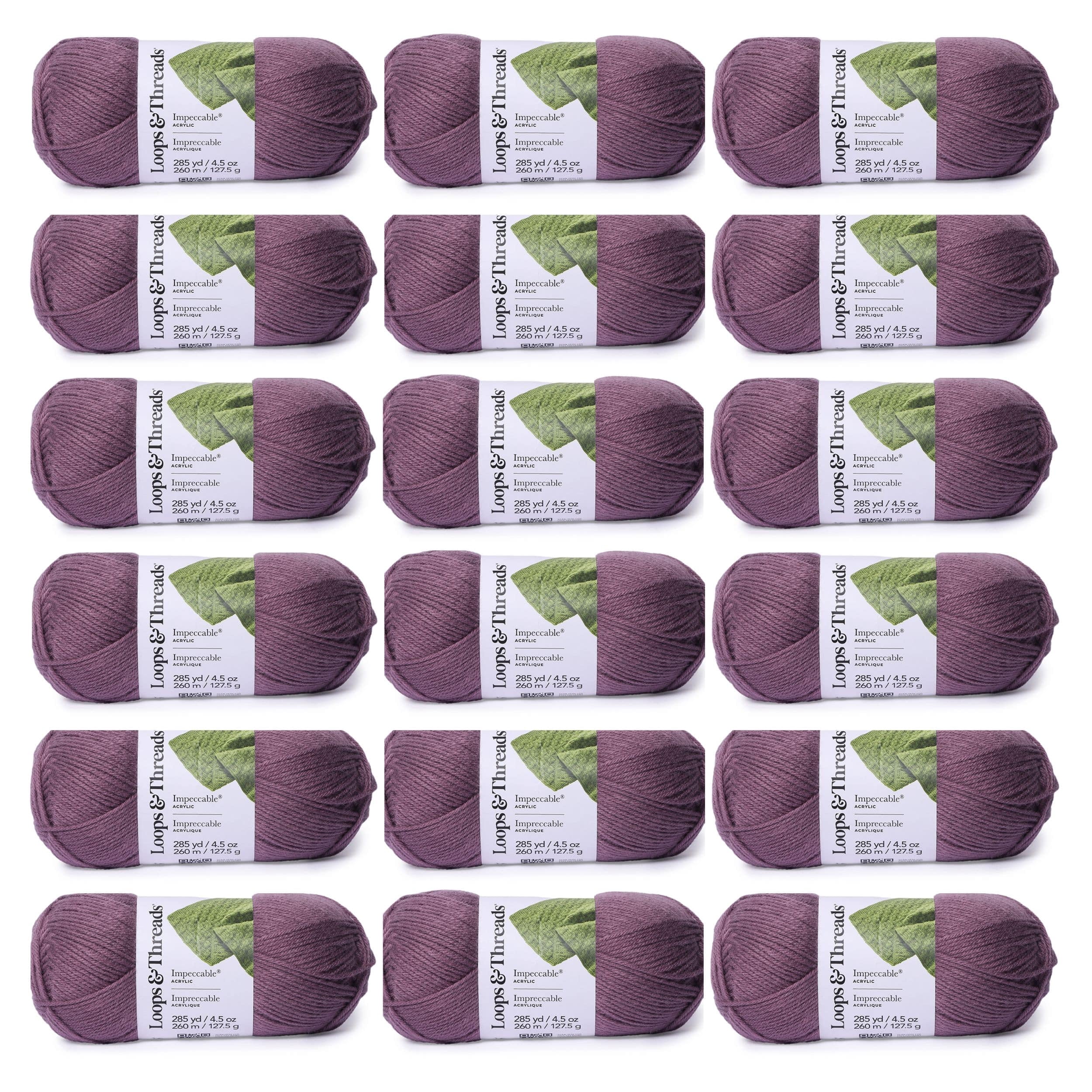 【糸 】2A298 Loops & Threads Impeccable Solid Yarn - Solid Yarn for Knitting