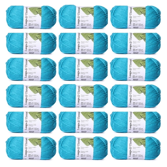 Loops & Threads Impeccable Solid Yarn, 18 Pack