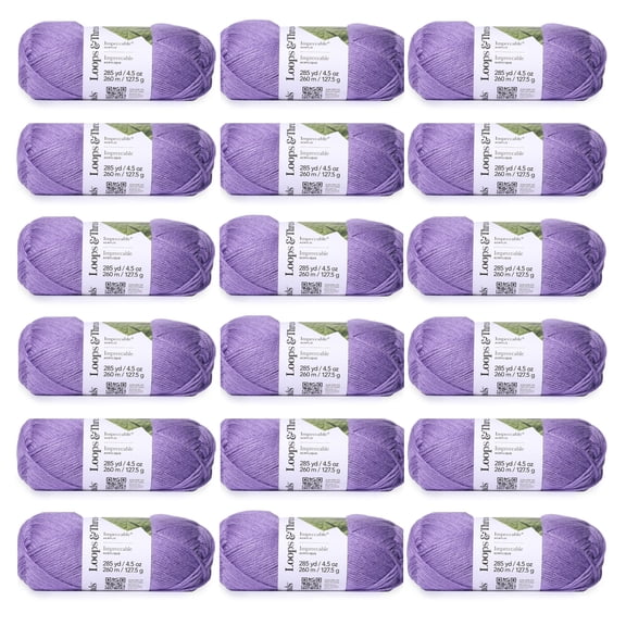 Loops & Threads Impeccable Solid Yarn, 18 Pack