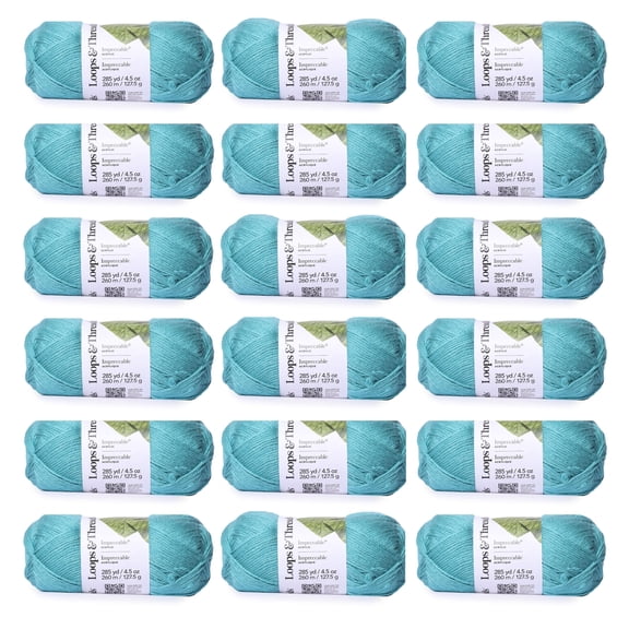 Loops & Threads Impeccable Solid Yarn, 18 Pack