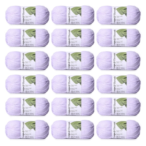 Loops & Threads Impeccable Solid Yarn, 18 Pack