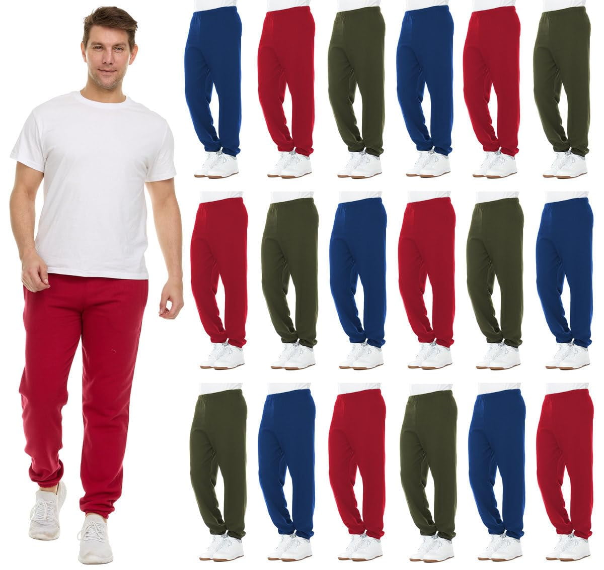 18 Pack Men’s Wholesale Jogger Sweatpants18 Color Mixed Assortment ...