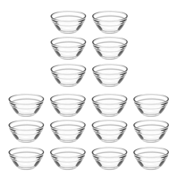18 Pack Mini Glass Dipping Sauce Cups Pinch Bowl, Little Kitchen Condiment Ingredient Prep Salad Dishes