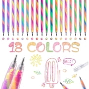 18 Pack Mixing of 3 Colors Magic Gel Pens Rainbow Pens Color Changing Ballpoint Pen Set for Adult Coloring Books, Doodling Scrapbooking Sketching Journaling, Artist Illustrationg