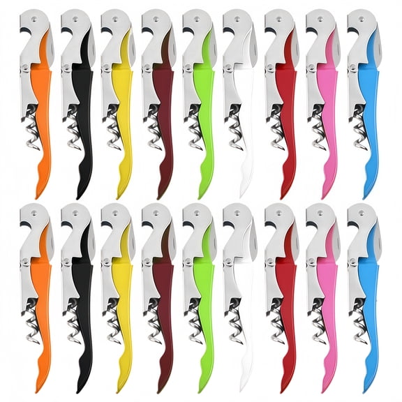 18 Pack Multicolor Wine Bottle Opener, Waiter's Corkscrew with Foil Cutter & Beer Opener, Stainless Steel Multifunctional Bottle Opener for Wine, Beer, Kitchen, Bar, Party, Gift