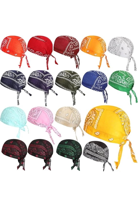 18-Pack Multipurpose Head Wraps | Quick-Dry & Breathable Skull Caps | All-Season Biker & Sports Beanies for Men & Women