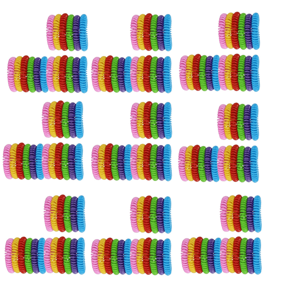 18 Pack Natural Mosquito Insect Repellent Bracelets Outdoor Indoor Bug Pest Control Wristbands for Babies Toddler Kids (Yellow Blue Pink Red Green Purple)