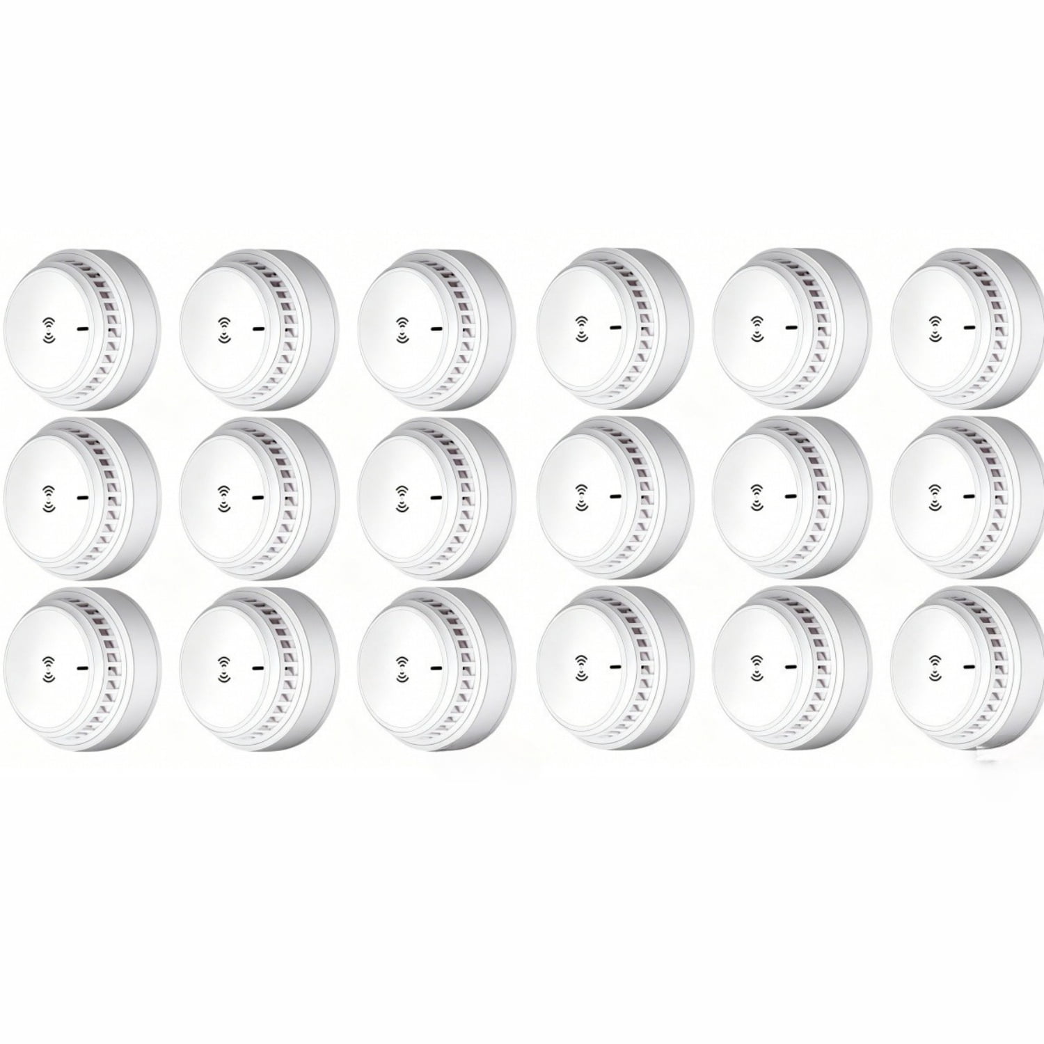 18 Pack Photoelectric Smoke Alarm Detector, Home Fire Safety Sensor Alert, 3V AA Battery Operated, No Wiring Required