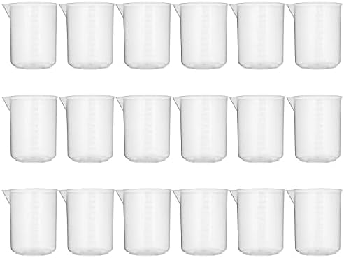 18 Pack Plastic Beakers, 1000 ml Graduations, Premium Polypropylene ...