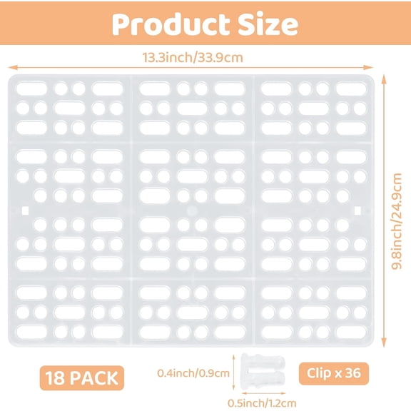 18 Pack Rabbit Cage Mats - 13x10 Inch Plastic Floor Mat for Pets