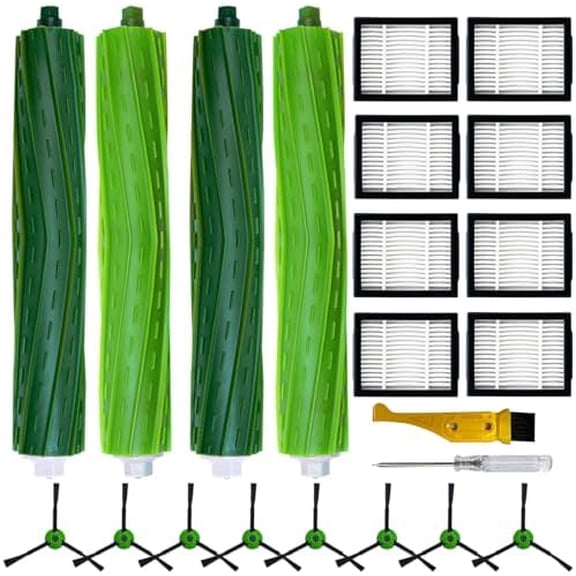 18 Pack Replacement Parts for iRobot Roomba 13/14/16/17/18+/Plus, Includes Multi-Surface Brushes/Side Brushes/Filters (Household Cleaning Products & Supplies)
