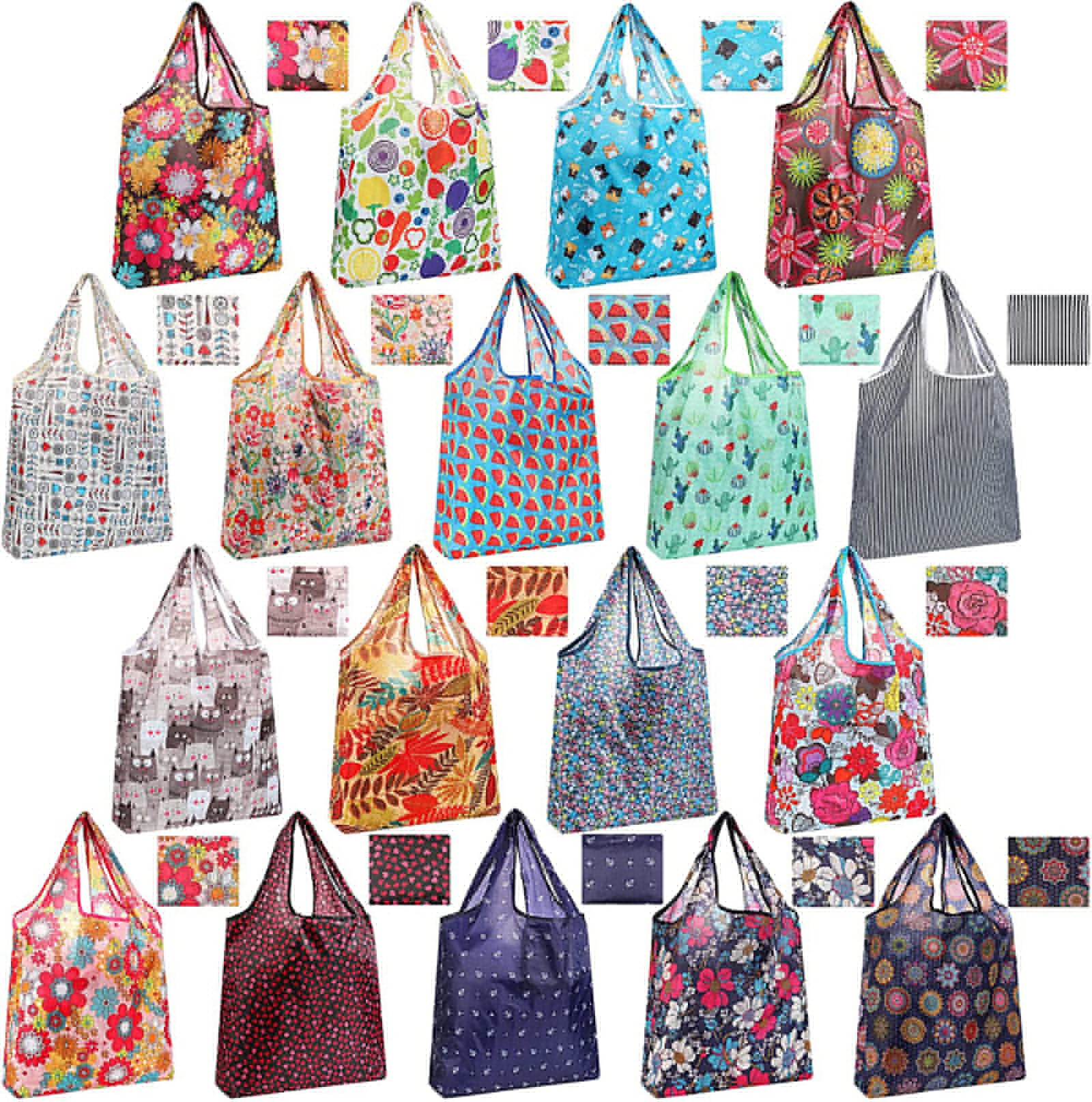 18 Pack Reusable Grocery Shopping Bags, Ecofriendly Nylon Hanging Tote