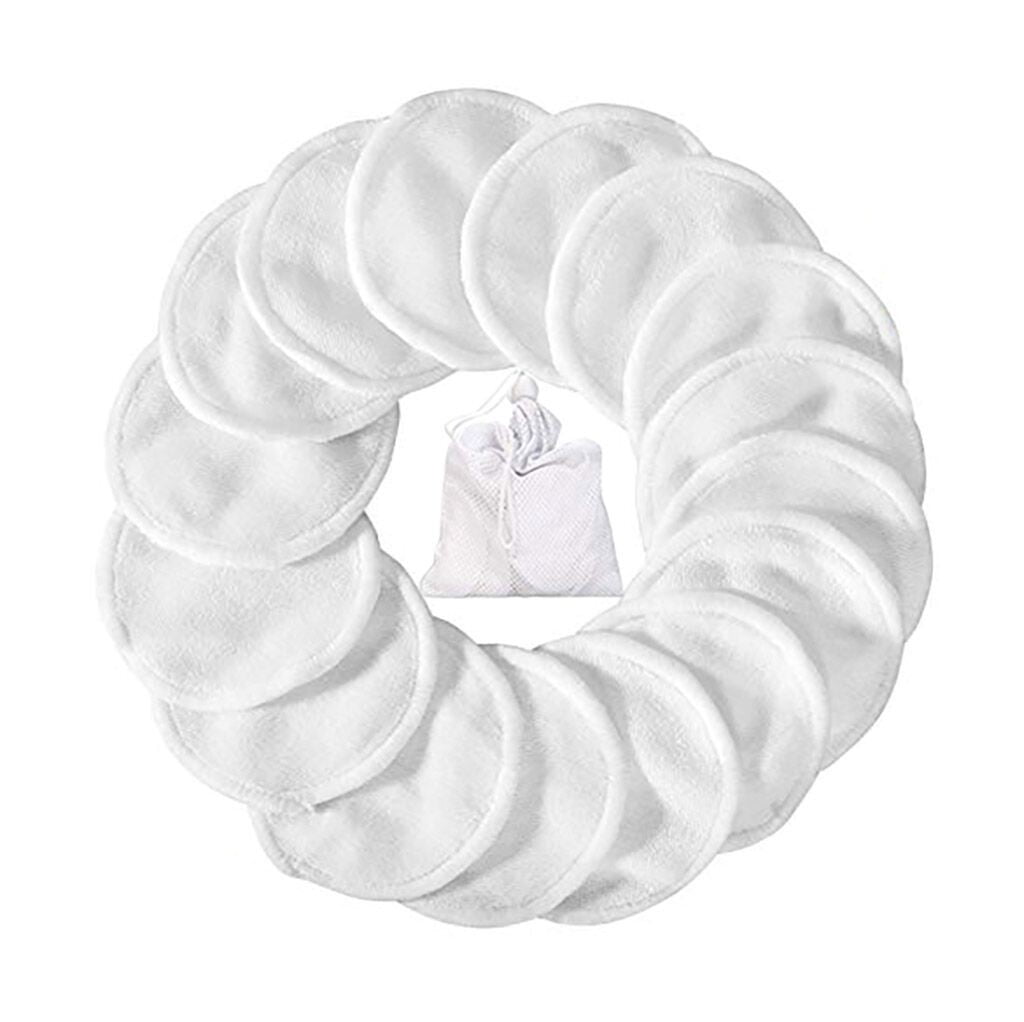18 Pack Reusable Makeup Remover Pads Washable Cotton Rounds for Toner with Laundry Bag for All Skin Types
