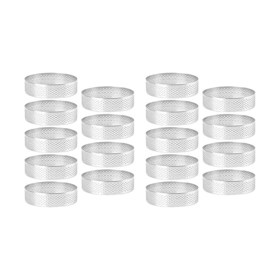 18 Pack Round Tart Ring, Mousse Rings, Stainless Steel Heat- Perforated Mousse Rings, Metal Round Ring Mold