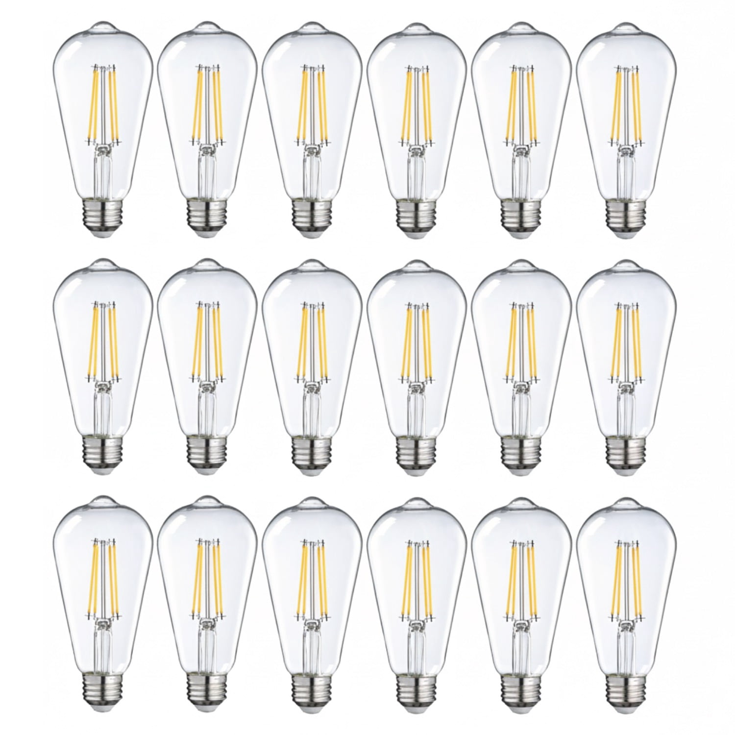 18 Pack ST19 LED Bulb, Dimmable, 7W(75W Equivalent), Vintage Edison Filament Light Bulb, 2700K Soft White, E26 Medium Base