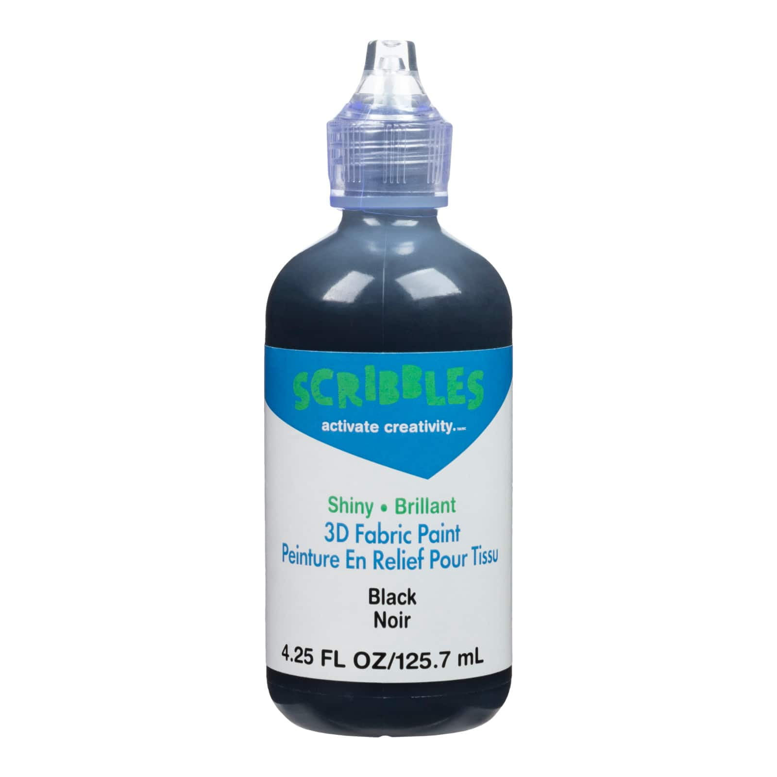 Scribbles Shiny Black 3D Fabric Paint, 18 Pack