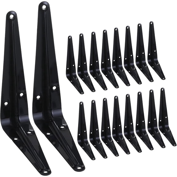 18 Pack Shelf Brackets 6 Inch, Heavy Duty Metal L Brackets for Floating Shelves, Wall Mounted Support Brackets