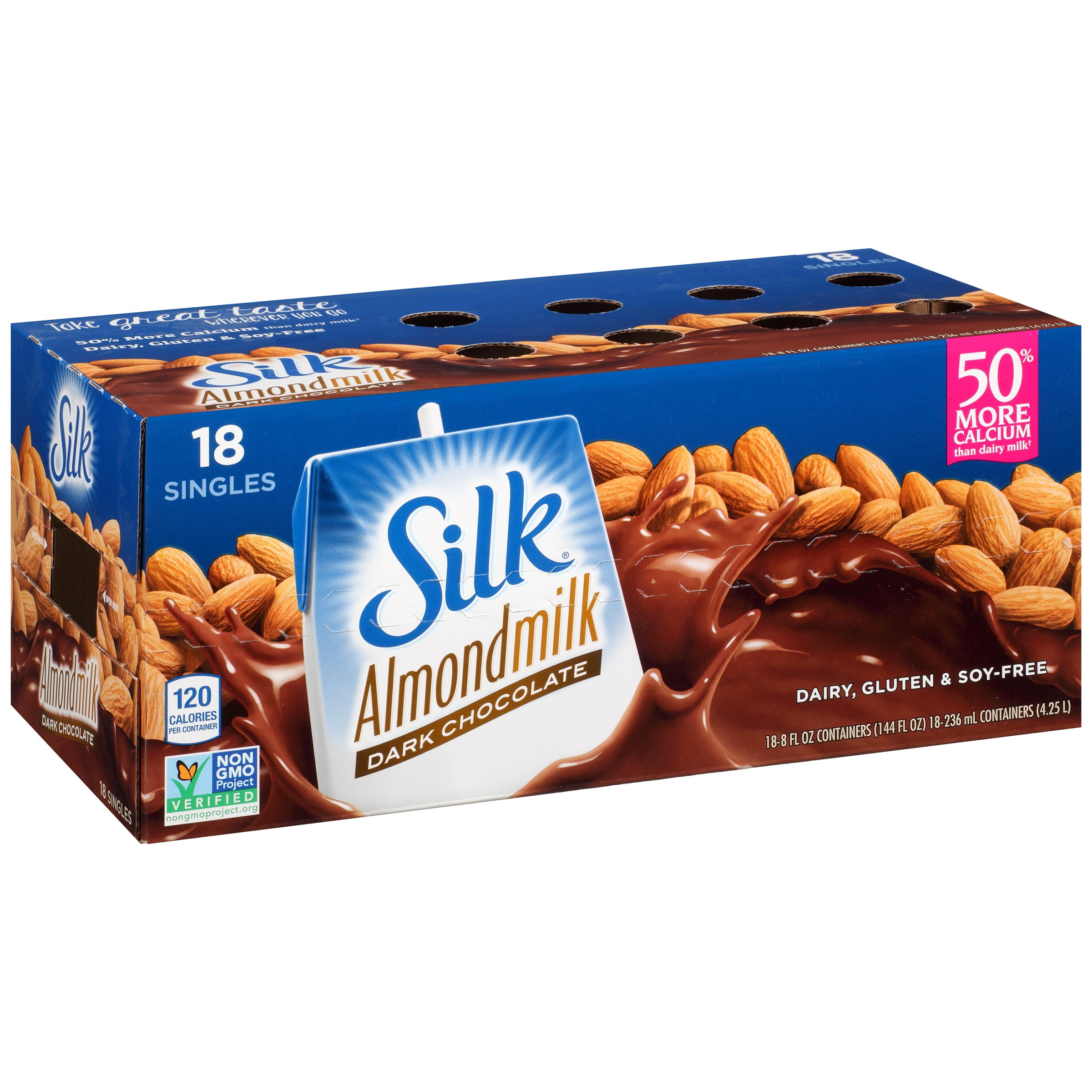 (18 Pack) Silk Dark Chocolate Almondmilk, 8 fl oz