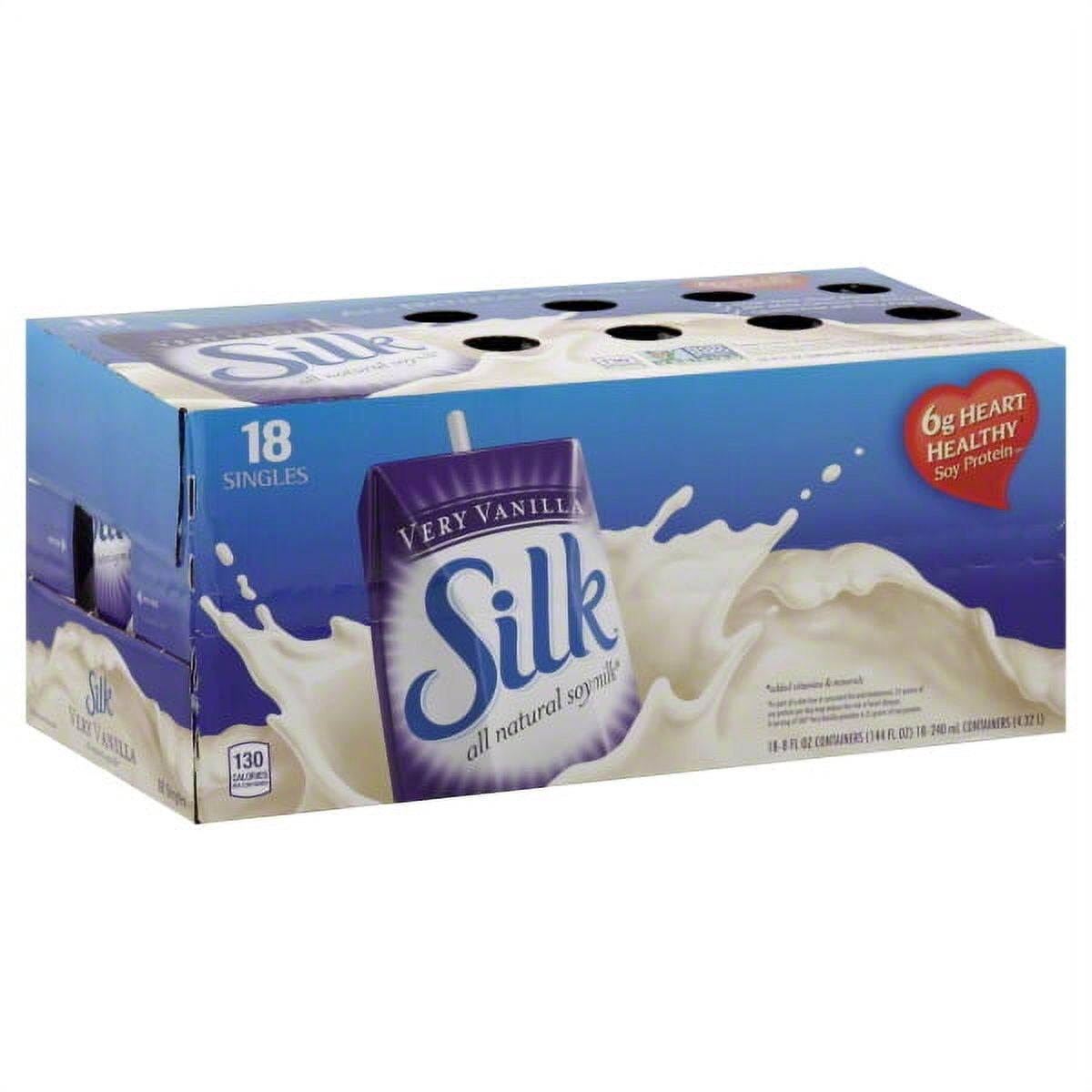 Silk Shelf-Stable Soy Milk Singles, Chocolate, Dairy-Free, Vegan, Non-GMO  Project Verified, 8 Fl oz (Pack of 18)
