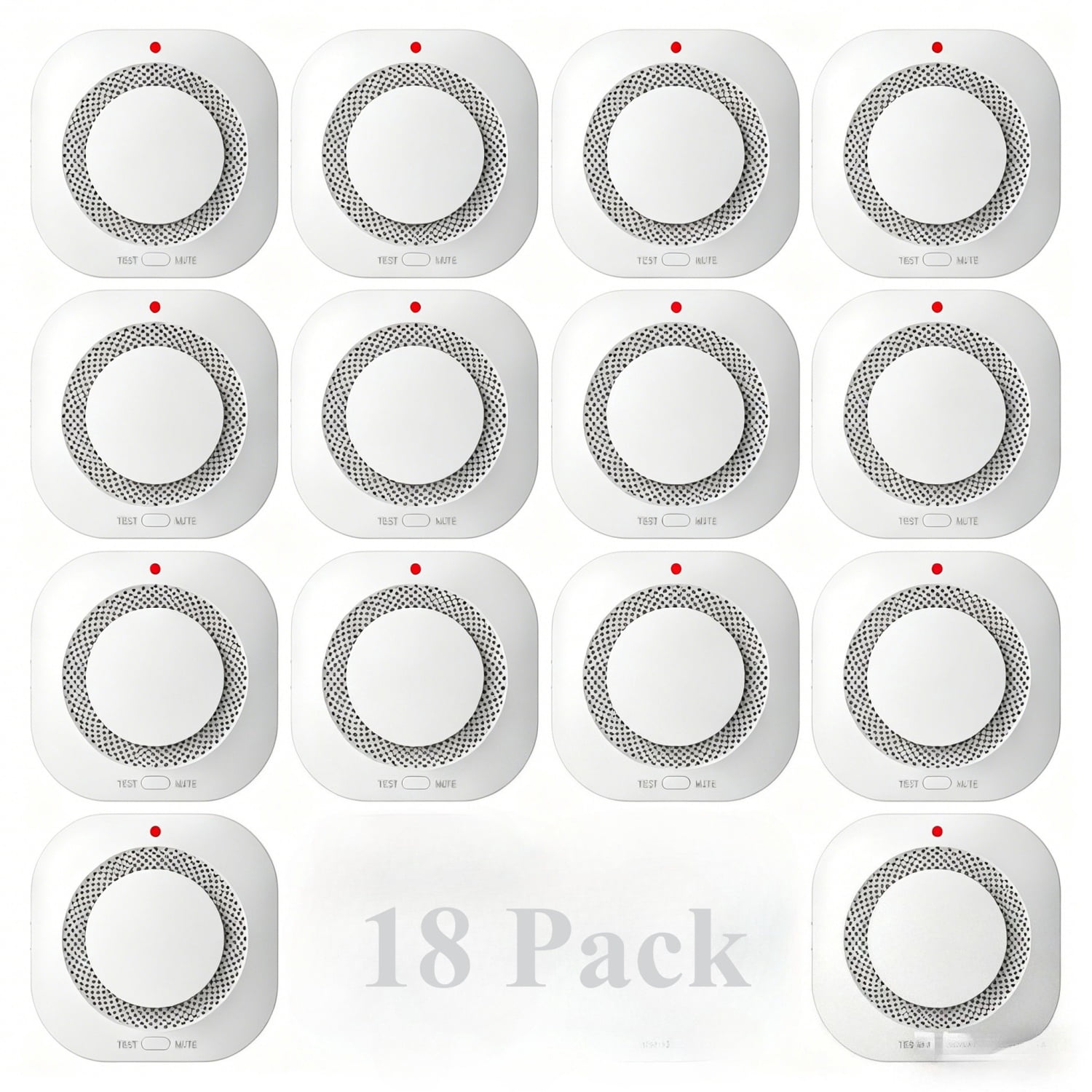 18 Pack Smoke Alarm Home Security System Fire Protection Smoke Alarm Detector