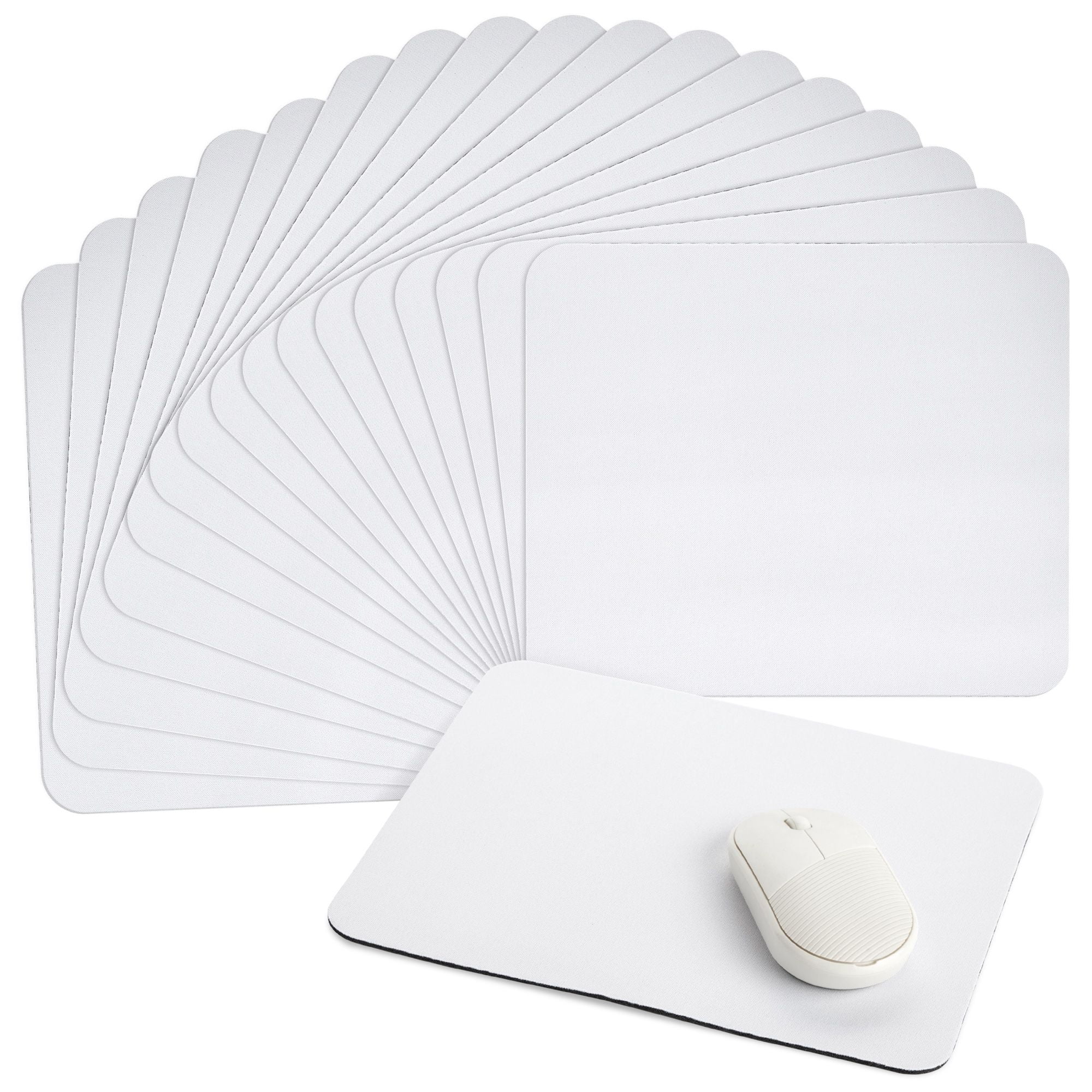 18 Pack Sublimation Mouse Pad Blanks, White Rectangular Mousepad for