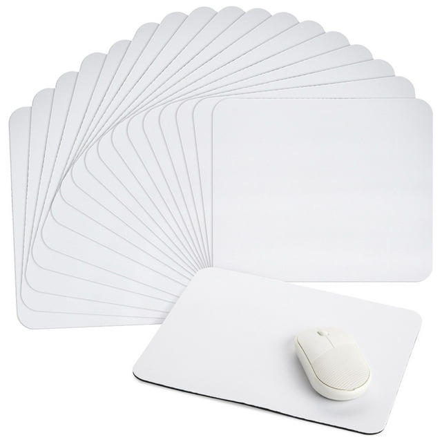 18 Pack Sublimation Mouse Pad Blanks, White Rectangular Mousepad for