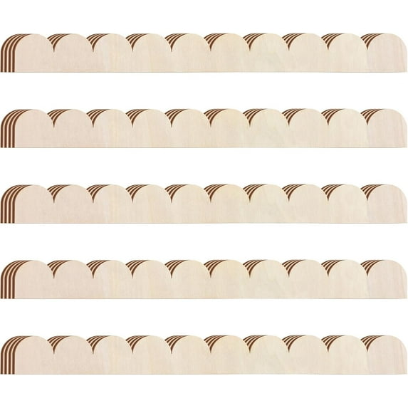 18 Pack Unfinished Scalloped Decorative Wood Trim,Tutuviw 15.8 x1.6 in Unfinished Scalloped Decorative Wood Molding,Scalloped Wood Edge Wall Moulding Trim for DIY Home Wall Cabinet Window Door