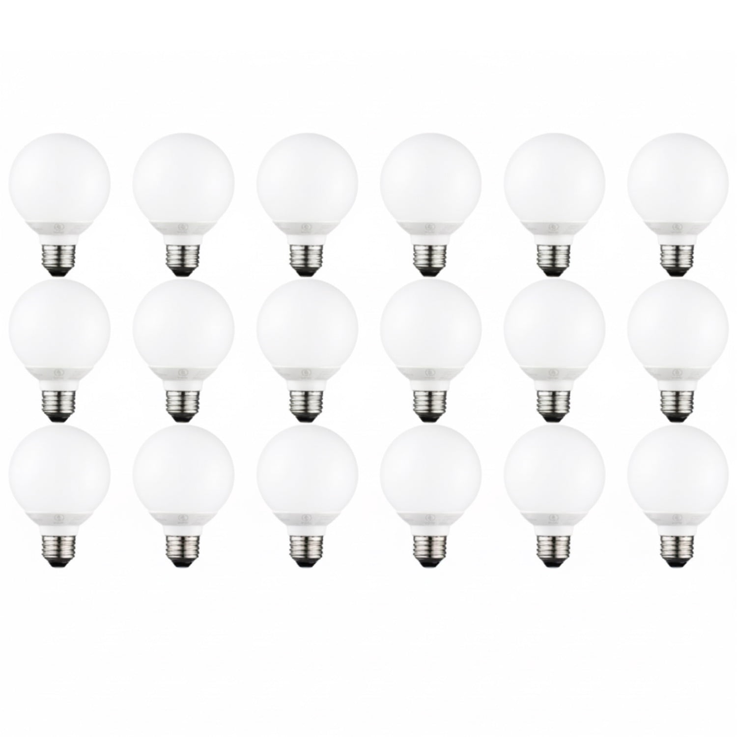 18 Pack Vanity Globe Light Bulbs G25 LED for Bathroom Mirror Decorative, 5W, Dimmable, E26 Round Frosted Decorative Bulb, 3000K Warm White
