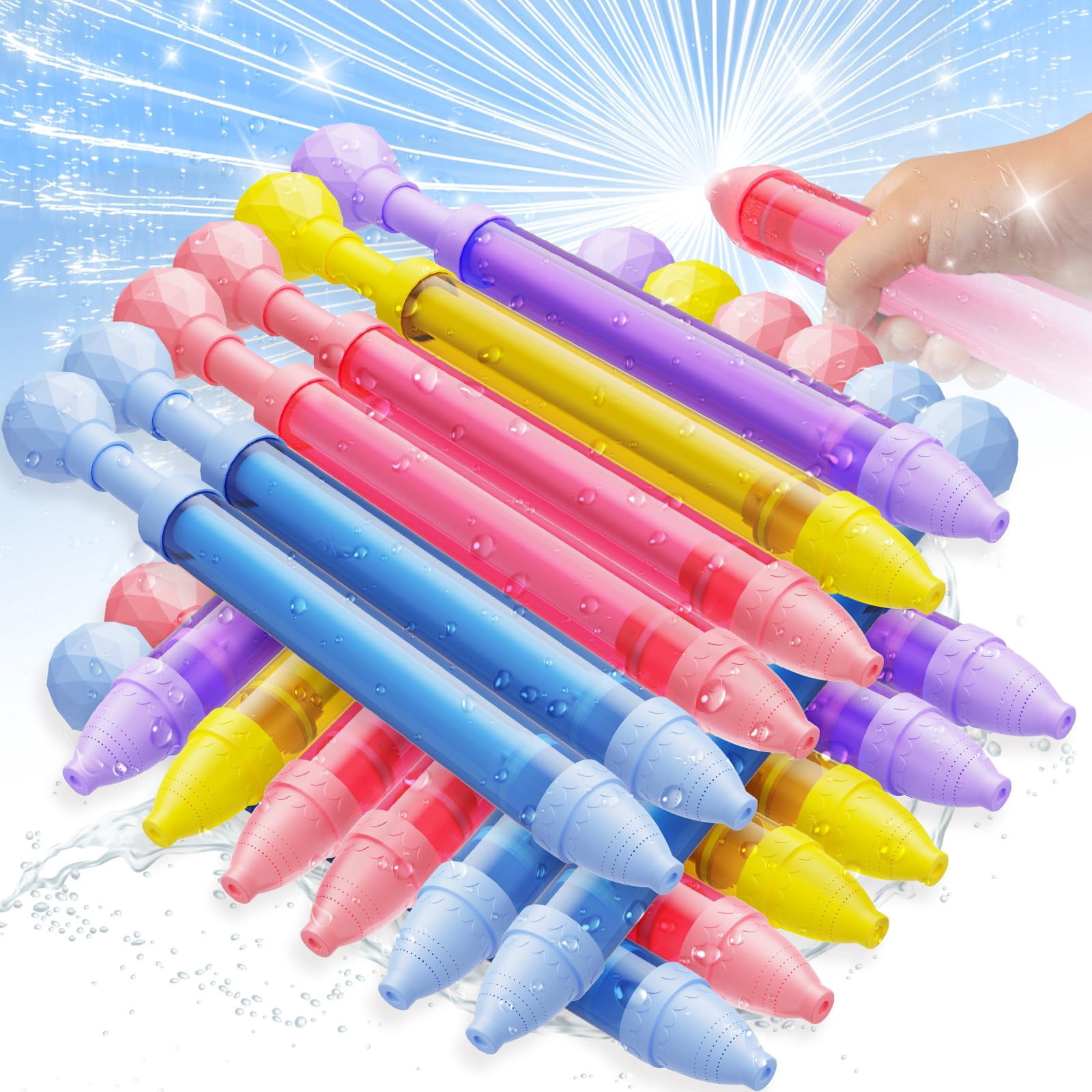 18 Pack Water Squirt Shooters 180ml Capacity Outdoor Pool Beach Backyard Play