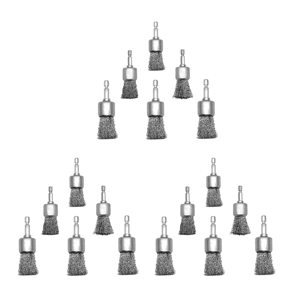 18 Pack Wire Brush Wheel for Drill 1-Inch Crimped End Wire Brushes 1/4Inch Hex for Paint- and Small Spaces