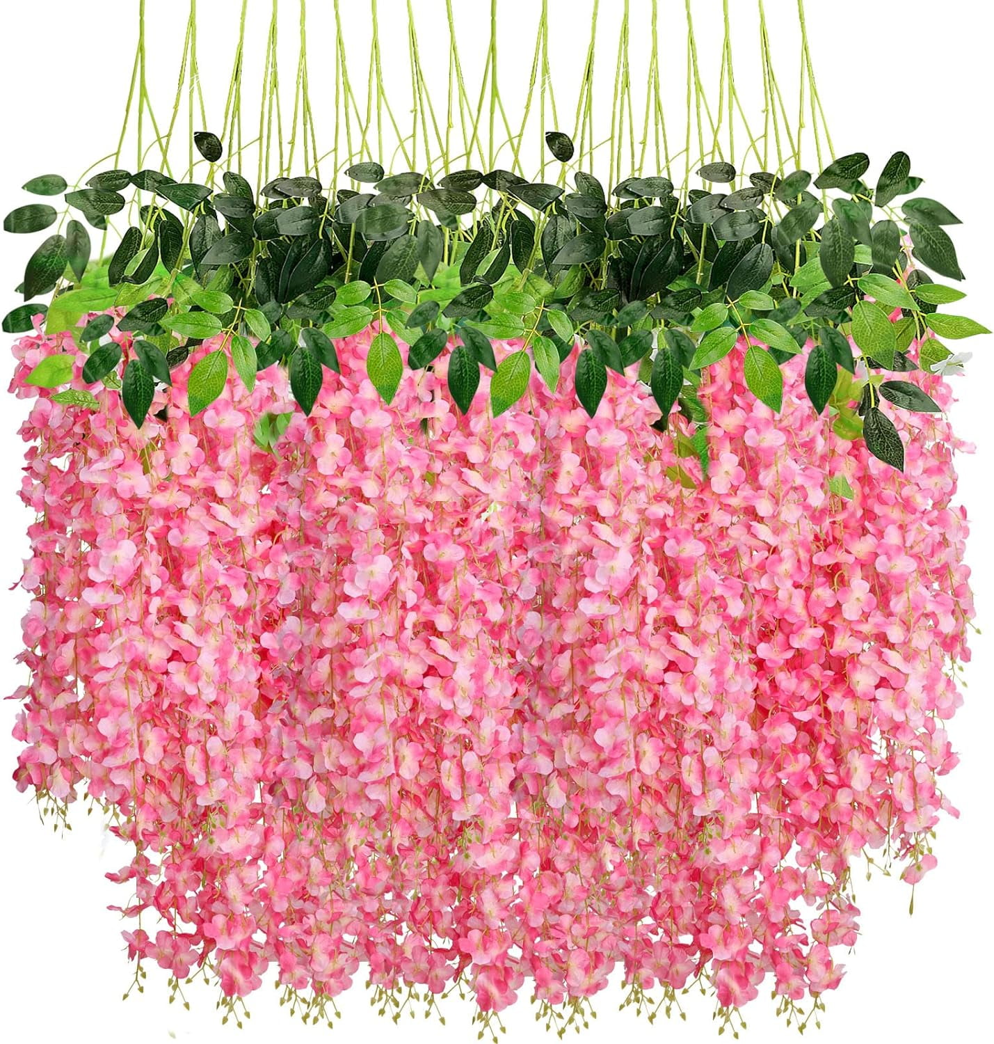 18 Pack Wisteria Hanging Flowers 3.7 Feet Artificial Flowers Fake ...