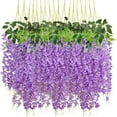 thumbnail image 1 of 18 Pack Wisteria Hanging Flowers 3.7 Feet Artificial Flowers Fake Wisteria Vine Hanging Garland Silk Flowers String for Wedding Party Home Greenery Wall Decor (White), 1 of 4