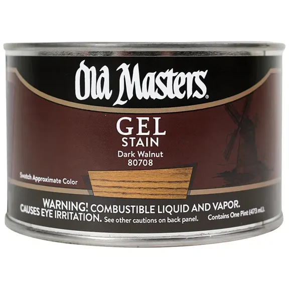 18-Pack of 1 pt Old Masters 80708 Dark Walnut Gel Stain Oil-Based Stain