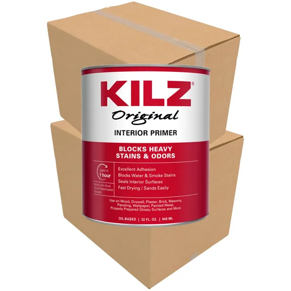 18-Pack of 1 qt Kilz 10002 White Original Oil-Based Stain Blocker Interior Primer
