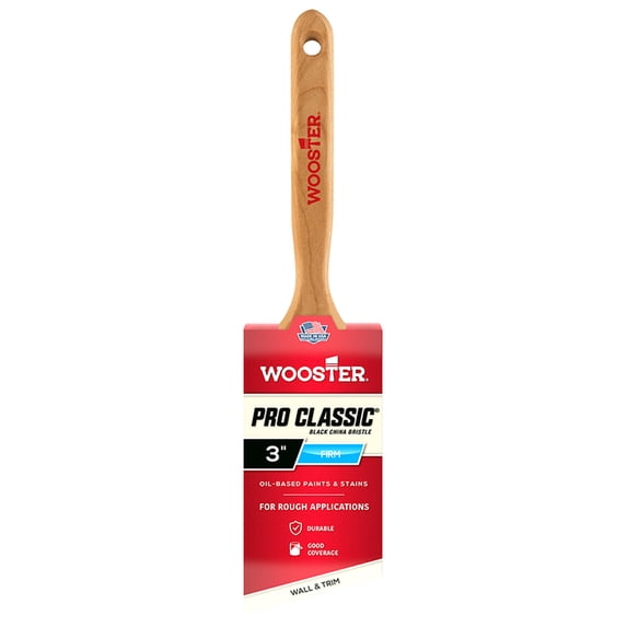 18-Pack of 3” Wooster Z1293 Pro Classic Firm Black China Bristle Angle Sash Paint Brush