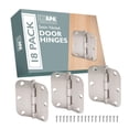 thumbnail image 1 of Ilyapa 18 Pack Brushed Nickel Hinges for Doors, 3.5 x 3.5 Inch Interior Satin Nickel Hinges Hardware, for Front Door, 5/8 Inch Radius Corners, 1 of 8