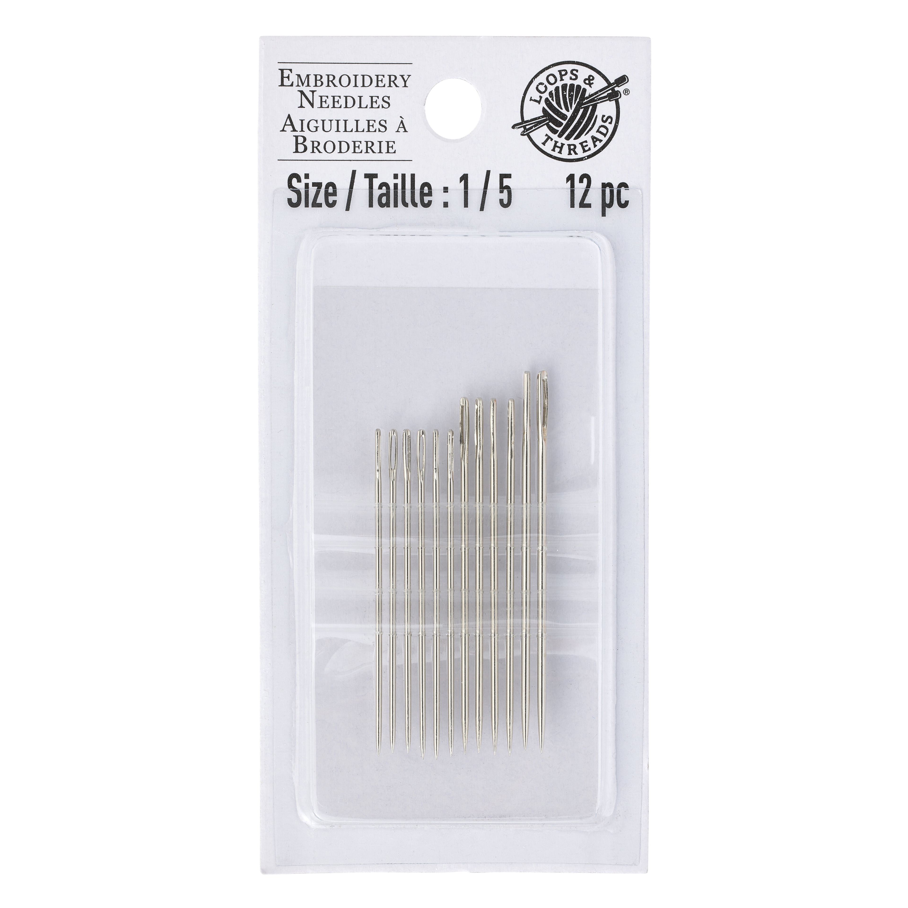 Loops & Threads 1/5 Embroidery Needles, 18 Packs: 12 ct. (216 total)