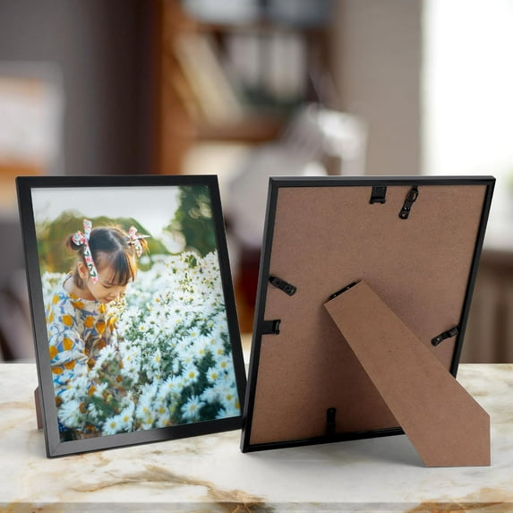 18 Packs 8x10 Black Plastic Picture Frames with Cover, Lightweight Wall Hanging & Table Frames for Family Photos and Artwork