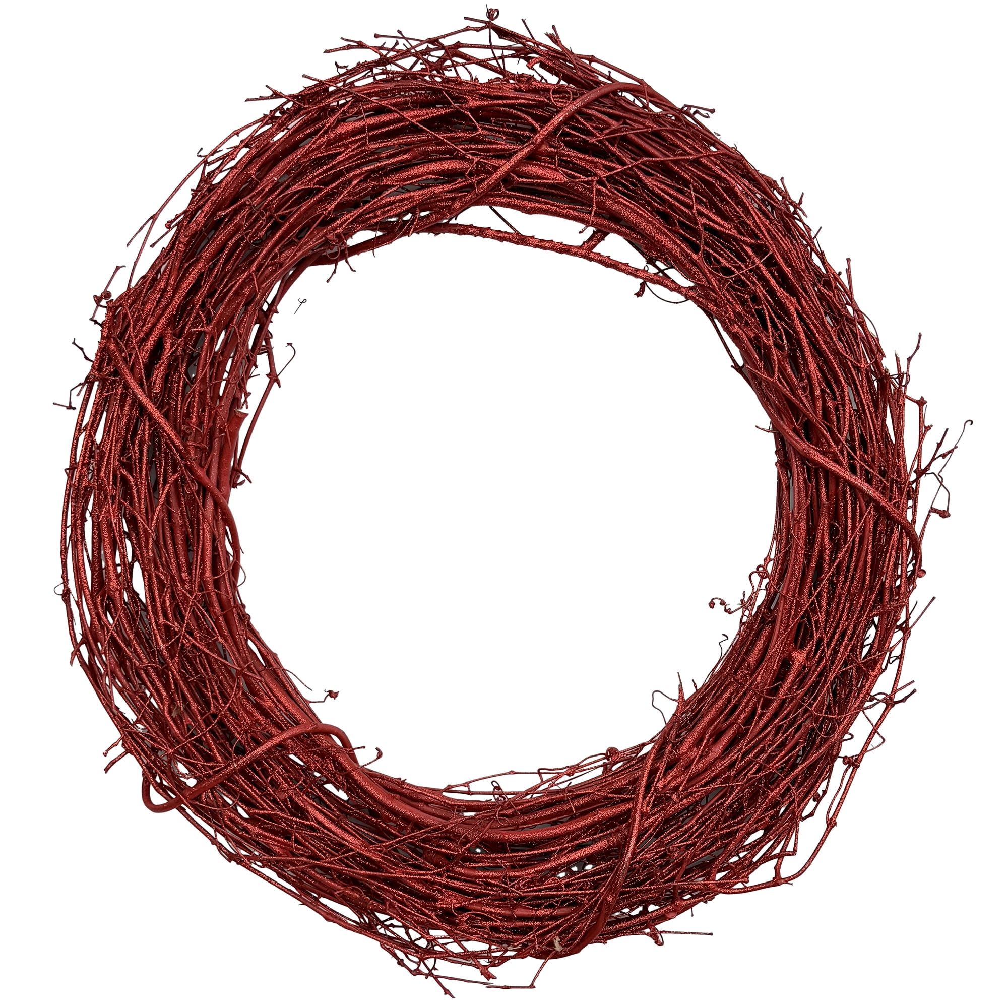 Kraft Lane: 18" Painted Grapevine Wreath - Glitter Red - DIY Craft Projects, Handcrafted, In-Outdoor Decoration, Behr Paint, Seasonal-Holiday-Home