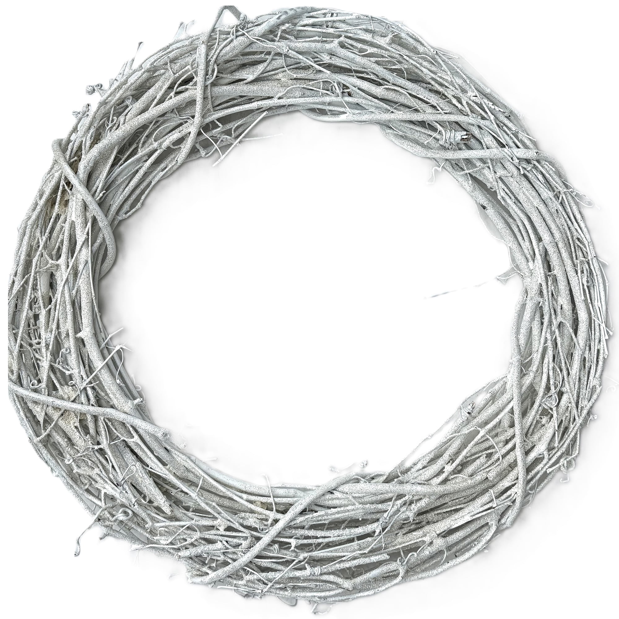 Kraft Lane: 18" Painted Grapevine Wreath - Glitter White - DIY Craft Projects, Handcrafted, In-Outdoor Decoration, Behr Paint, Seasonal-Holiday-Home