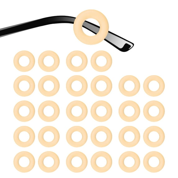 18 Pairs Glasses Ear Grip 0.52" Silicone Ring Type Eyewear Retainer, Skin Color
