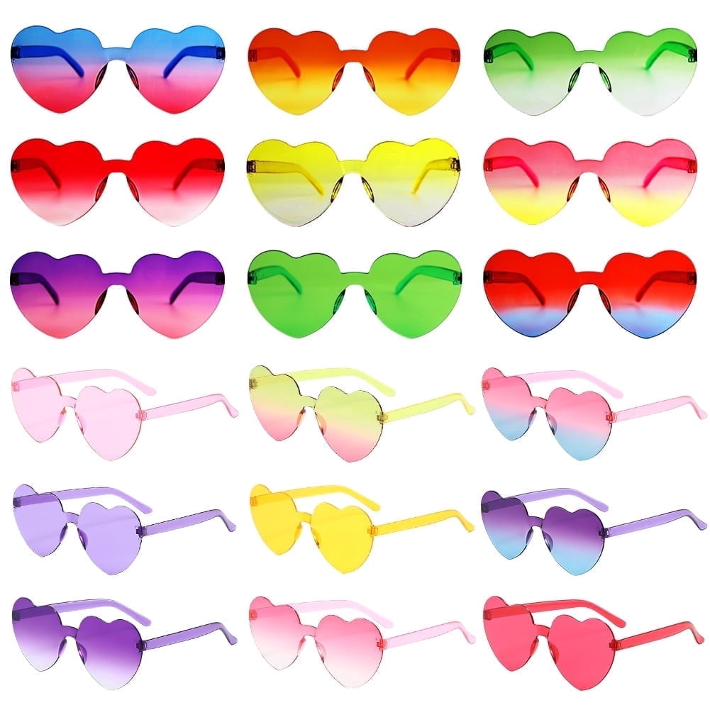 18 Pairs Heart Shaped Sunglasses for Women Party Favors Fun  display picture 3